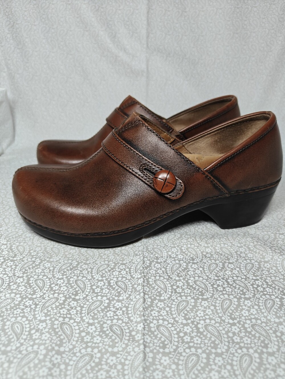 Dansko Solsticel Comfort Professional Brown Leather Clog Women's Shoe Size 7.5-8